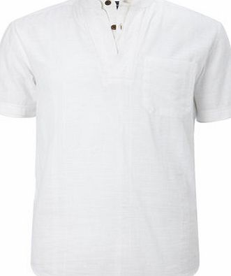Bhs Mens White Cotton Kaftan Shirt, White BR51A13GWHT