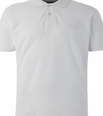 Bhs Mens White Plain Pique Polo Shirt, White