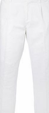 Bhs Mens White Pleat Front Chinos, WHITE BR58B01GWHT