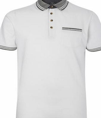 Bhs Mens White Smart Cotton Polo Shirt, WHITE