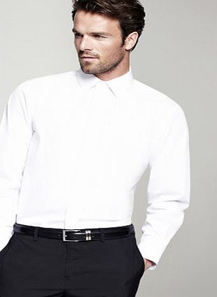 Bhs Mens White Tailored Fit Point Collar Wedding