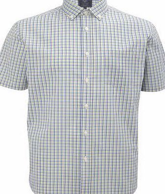 Bhs Mens Yellow Checked Cotton Mix Shirt, Yellow