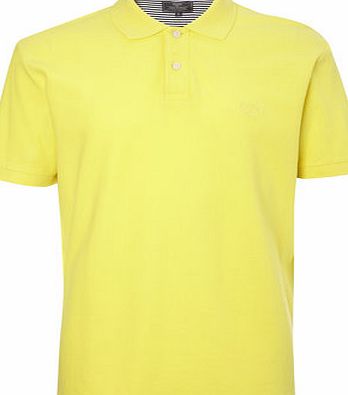 Bhs Mens Yellow Cotton Pique Polo Shirt, Yellow