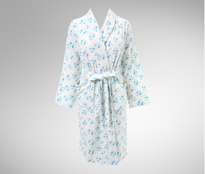 Microfleece star print short robe