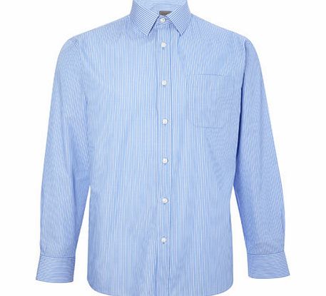 Bhs Mid Blue Pinstripe Shirt, Blue BR66L04GBLU