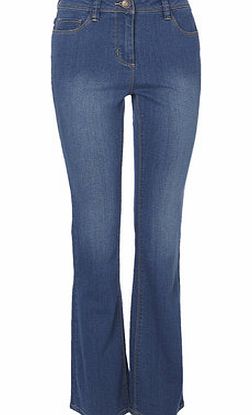 Bhs Mid Wash Longer Length Bootcut Jeans, mid wash