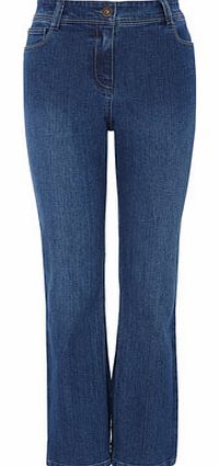 Mid wash Longer Length Straight Leg Jeans, mid