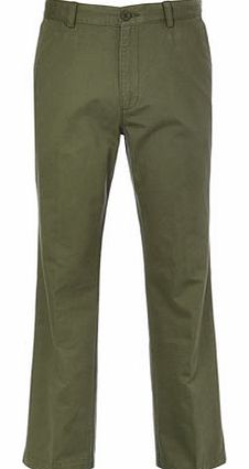 Bhs Military Green Flat Front Chinos, Green