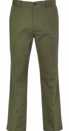 Bhs Military Green Flat Front Chinos, Green