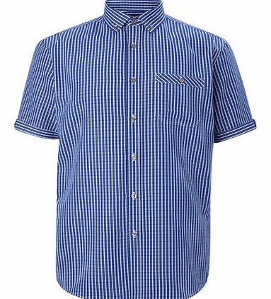 Bhs Mini Check Shirt, Blue BR51C06FBLU