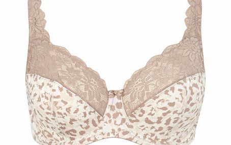 Bhs Mink Animal Print Jacquard and Lace DD-G Bra,