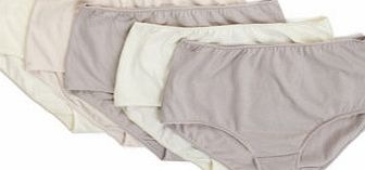 Bhs Mink, Pink and Cream 5 Pack Plain Full Briefs,