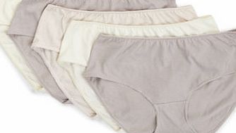 Bhs Mink, Pink and Cream 5 Pack Plain Midi Knickers,
