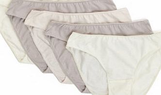 Bhs Mink, Pink and Cream 5 Pack Plain Mini Knickers,
