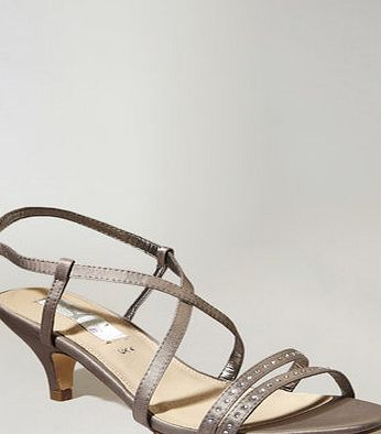Bhs Mink Satin Strippy Bridesmaid Shoes, mink