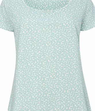 Bhs Mint Ditsy Print Scoop Top, ivory 2424540904