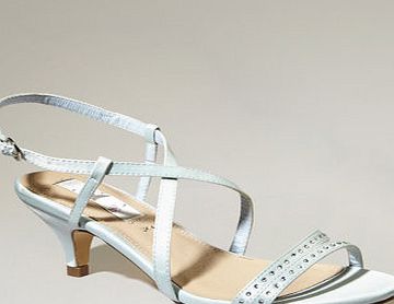 Bhs Mint Satin Strippy Bridesmaid Shoes, mint