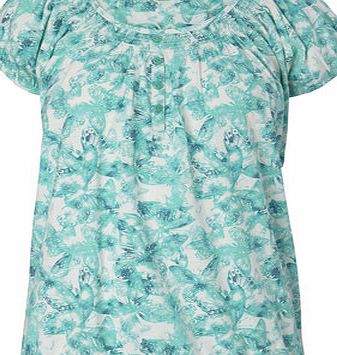 Bhs Mint Short Sleeve Butterfly Gypsy Top, mint