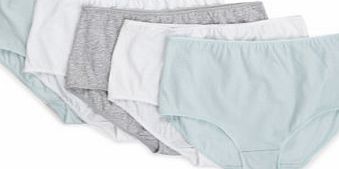 Bhs Mint, White and Grey Marl 5 Pack Plain Full