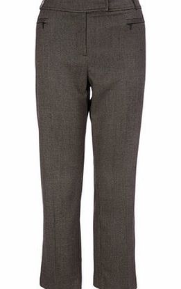 Bhs Mocha Petite Straight Leg Textured Trouser,