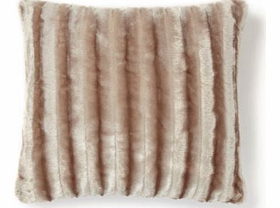 Mocha shiny faux fur cushion, Mocha 1842814324