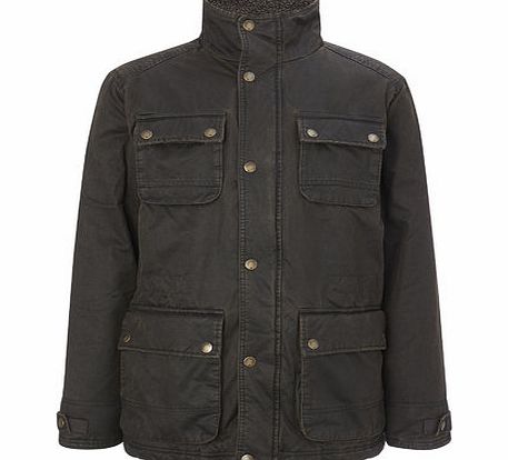 Mock Leather 4 Pocket Jacket, Brown BR56A03FBRN