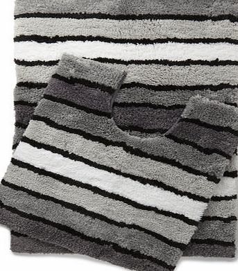 Bhs Mono Microfibre Bold Stripe Mat, monochrome