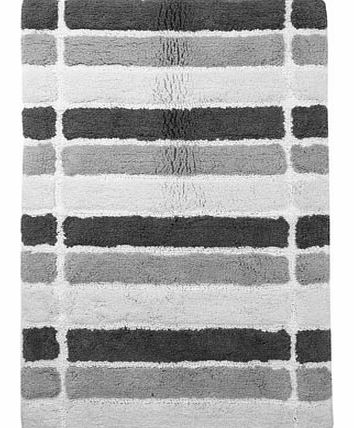 Bhs Monochrome Broad Stripe Bath Mat, monochrome