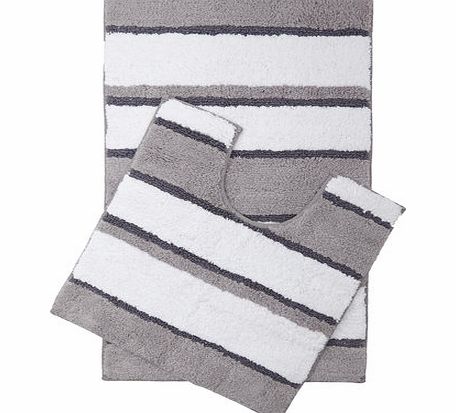 Bhs Monochrome Brooklyn stripe bath mats, monochrome
