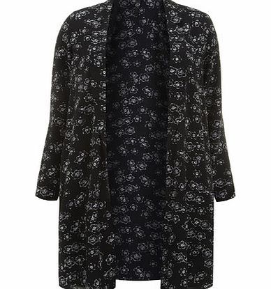 Bhs Monochrome Floral Duster Cover Up, black