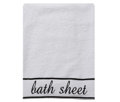 Monochrome word bath sheet