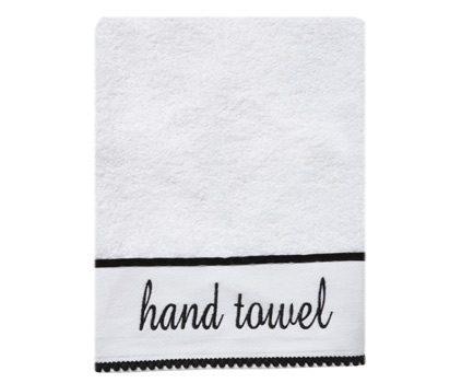 Monochrome word hand towel