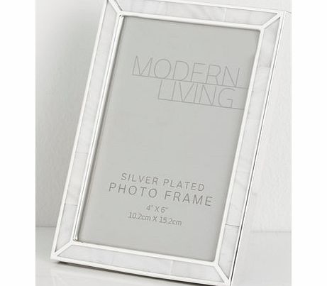 Bhs Mother of pearl photo frame 4`` x 6``, grey marl