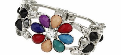 Bhs Multi-Coloured Flower Clamp Bracelet, multi