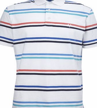 Bhs Multi-Coloured Stripe Polo Shirt, WHITE