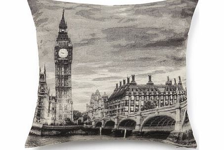 Bhs Multi London City Scene Tapestry Cushion, multi