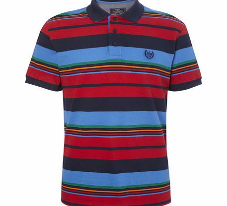 Bhs Multi Striped Polo Shirt, RED BR52P39GRED