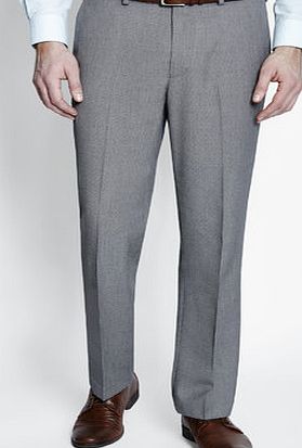 Bhs Natural Birdeye Regular Fit Trousers, Cream