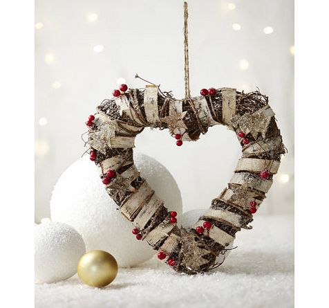 Bhs Natural heart wreath, brown 6223220481