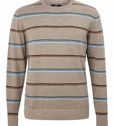 Natural Multistripe Jumper, Cream BR53B05FNAT
