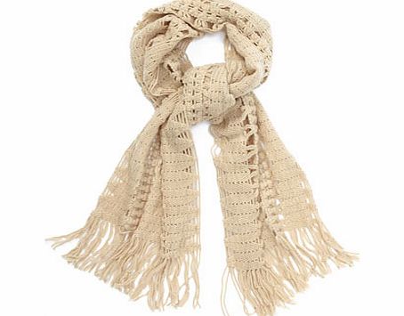 Bhs Natural Open Crochet Scarf, natural 6603580438