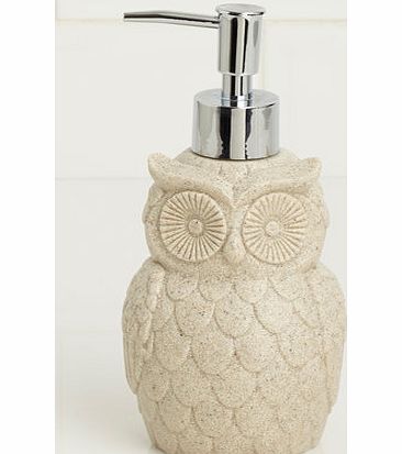 Natural owl shaped soap dispenser, sand 1942500266