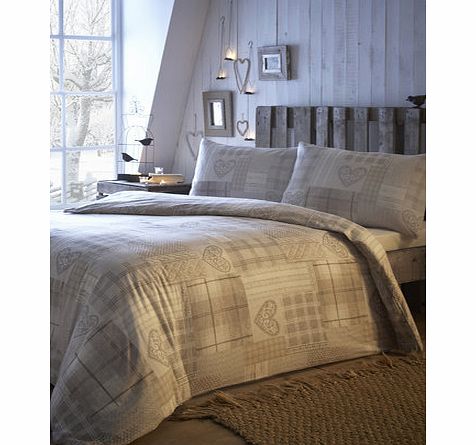 Bhs Natural Patch Brushed Cotton Bedding Set,