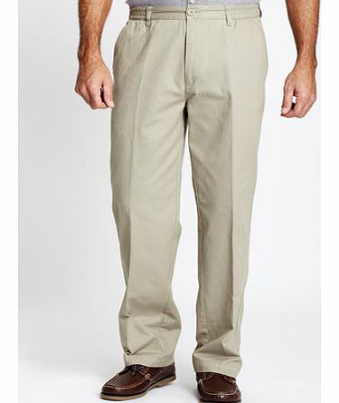 Bhs Natural Side Elastic Chinos, Cream BR58D01DNAT