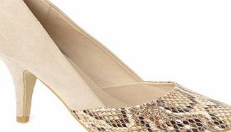 Bhs Natural Snake Combination Point Shoes, natural