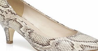 Bhs Natural Snake Fashion Wide Fit Court Shoes,