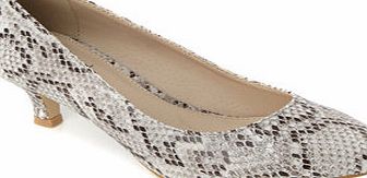 Bhs Natural Snake Kitten Heel Court Shoes, natural