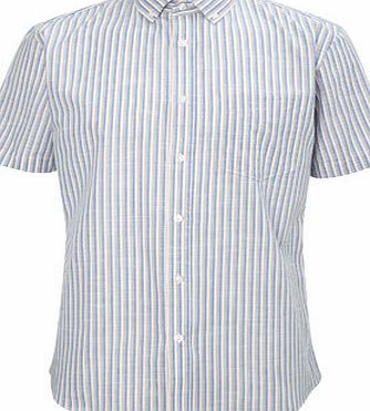 Bhs Natural Stripe Cotton Shirt, Cream BR51A14GNAT