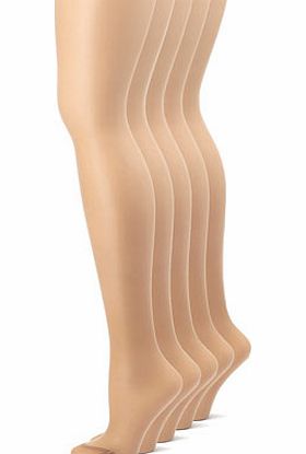 Bhs Natural Tan 5 Pairs Of 15 Denier Nylon Tights,