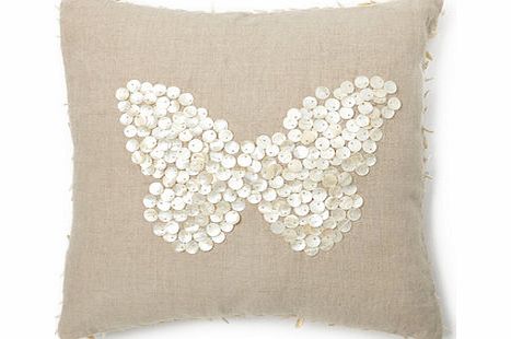 Bhs Natural Vintage butterfly cushion, natural